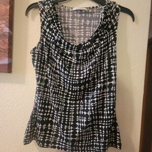 Calvin Klein Black and White Geometric Blouse